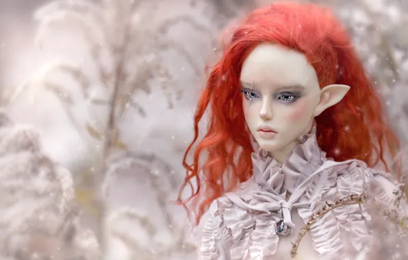 Elf, doll, red