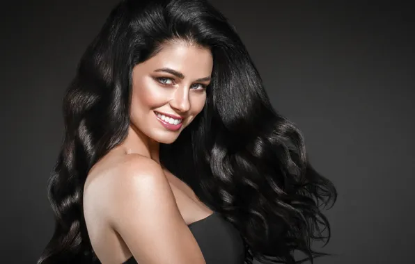 Picture look, girl, face, smile, model, portrait, makeup, brunette