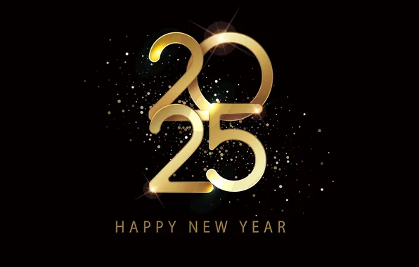 Picture Design, Black background, Holiday, Happy New Year, Design, Holiday, Happy New year, 2025