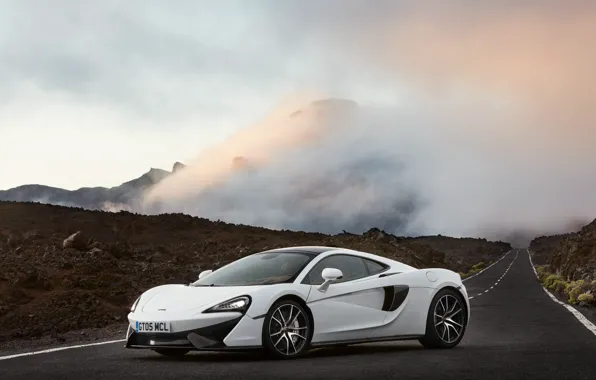 White, McLaren, supercar, white, car, auto, 570GT