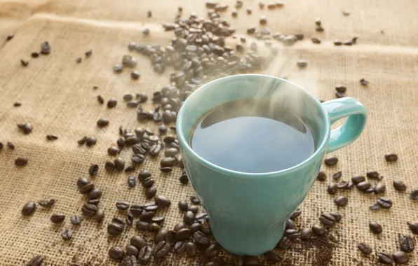 Black, coffee, Cup, bag, coffee bean