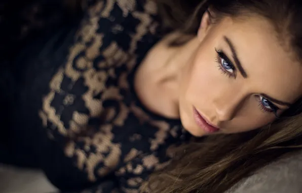 Girl, portrait, blue-eyed, Katrine Thyge