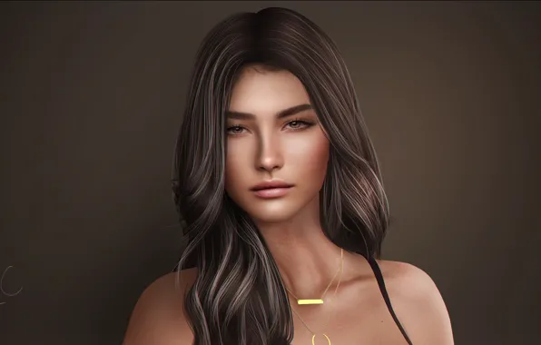 Look, girl, face, background, hair