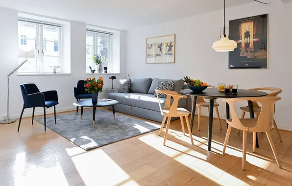 Design, style, interior, Denmark, living room, dining room, city apartment, Copenhagen