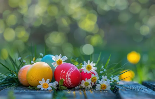 Holiday, eggs, spring, Easter, painted, eggs, Easter, easter composition