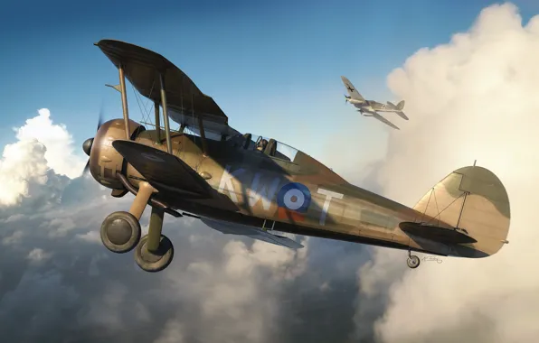Fighter, UK, Raf, Adam Tooby, Gloster Gladiator Mk.I