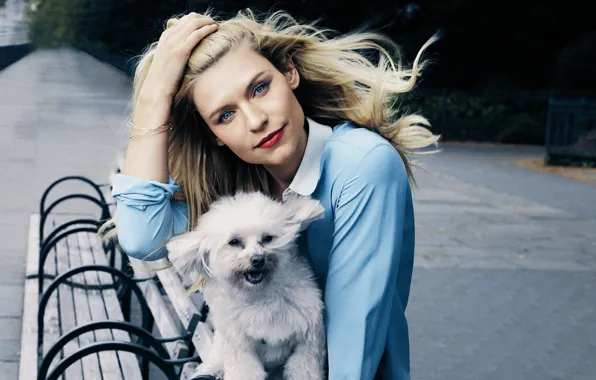 Look, pose, dog, makeup, actress, Claire Danes, Claire Danes