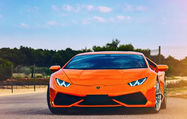 Lamborghini, orange, Huracan