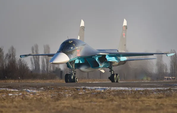 Picture fighter-bomber, Russian, frontline, Fullback, Su 34, the 4+generation