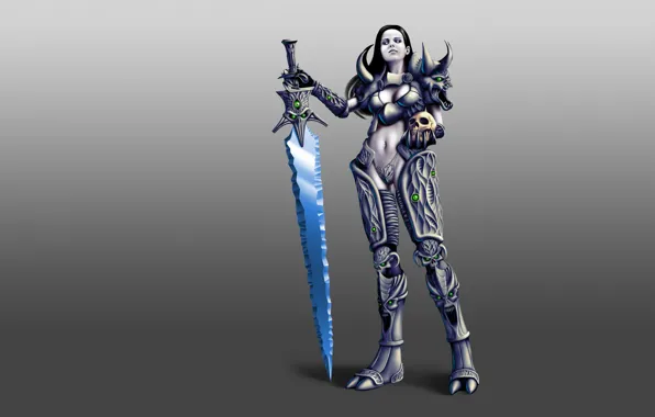 Girl, weapons, skull, sword, warcraft, wow
