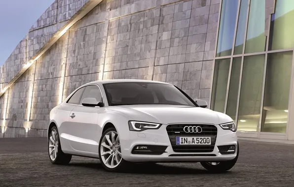 Picture Audi, white, audi а5