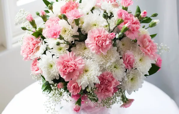 Gentle, chrysanthemum, lovely, clove, Bouquets, Chrysanthemums