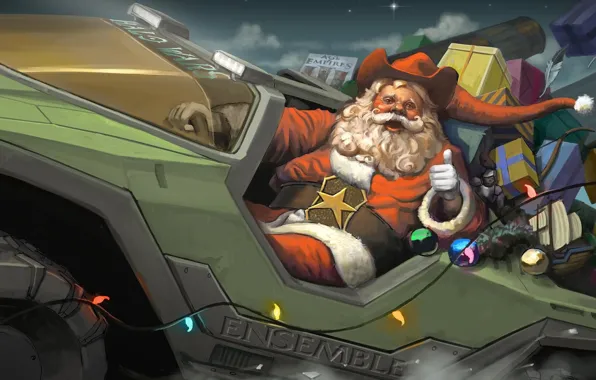 Picture Christmas, gifts, Halo, Santa Claus, Halo Wars, Age of Empires 3, M12 &ampquot;boar&ampquot;
