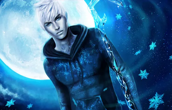 Picture winter, snowflakes, boy, winter, Jack Frost, Jack Frost, Jack Frost, Winter Spirit