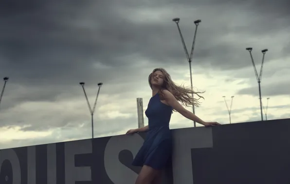 Picture the wind, dress, legs, curls, Olli Ogneva
