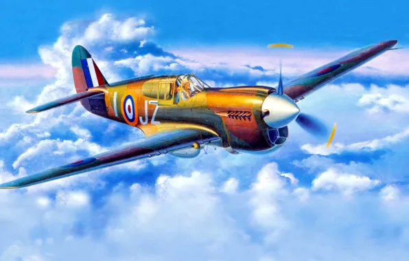 Figure, art, the plane, P-40, American fighter of the Second world war, Curtiss-Wright Corporation