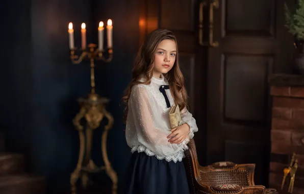 Picture Veronica, girl, book, Anastasia Barmina