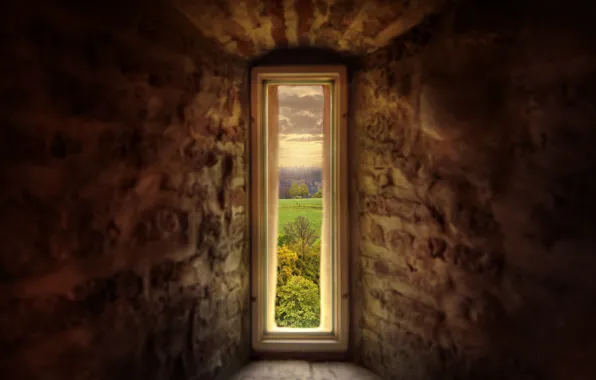 Picture nature, castle, wall, window