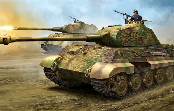 Figure, Germany, tank, Tiger II, Heavy, WW2, The Wehrmacht, Panzerkampfwagen VI Ausf. B
