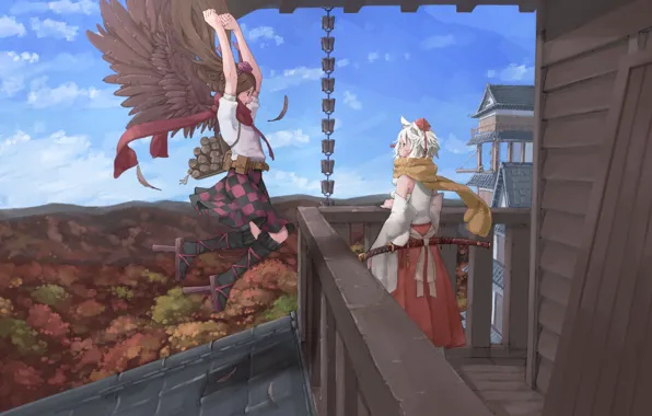 Girls, anime, art, touhou, Touhou