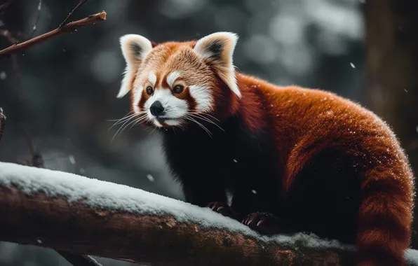 Look, pose, red Panda, face, red Panda, AI art, neural network
