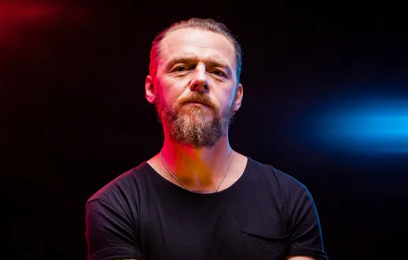 Background, portrait, t-shirt, beard, actor, Simon Pegg, Simon Pegg