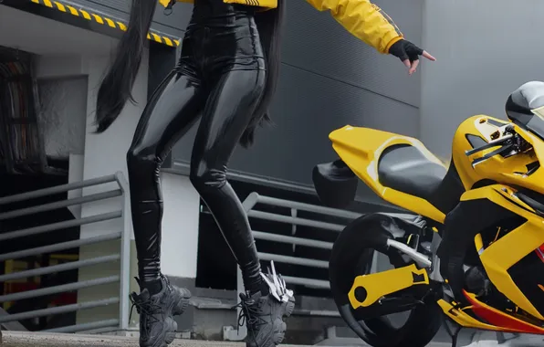 Latex, Asian, Model, Bike, Woman, Outdoor, Superbike, Cosplay