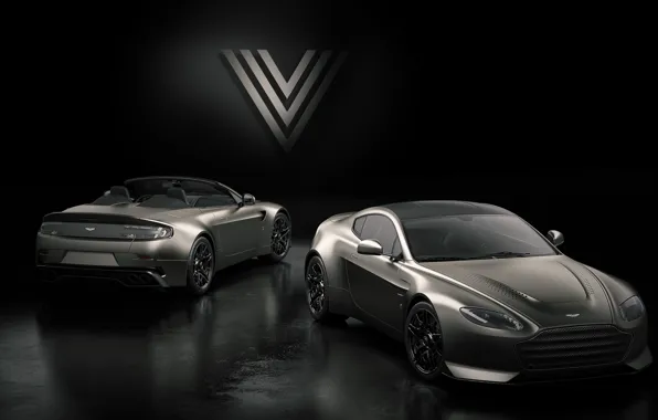 Aston Martin, Roadster, Vantage, pair, rear view, V12, V600