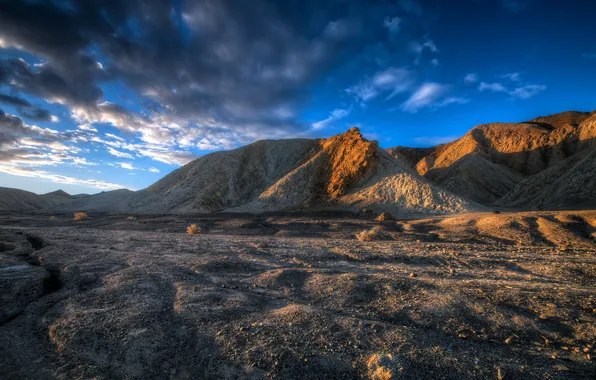 The sky, landscape, mountains