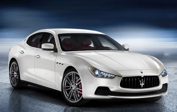 White, Maserati, Maserati, the front, Ghibli