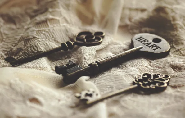 Love, old, metal, retro, background, the inscription, heart, key