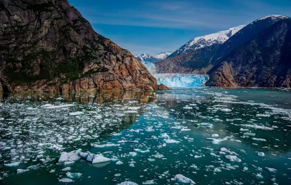 Mountains, ice, glacier, Alaska, Alaska, Glacier Bay National Park, Glacier Bay