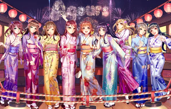 Girl, yukata, anime, asian, japanese, oriental, asiatic, bishojo