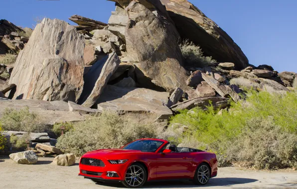 Stones, rocks, Mustang, Ford, Mustang, Ford, Convertible, 2014