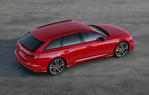 Red, Audi, top, side, universal, 2019, A6 Avant, S6 Before
