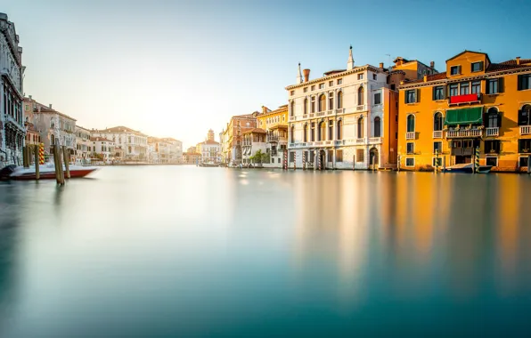 Picture water, the sun, home, Italy, Venice, channel