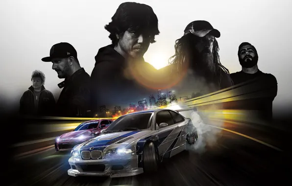 Picture Home, Road, Lights, Night, The city, Smoke, Tuning, Speed, Machine, Lights, Need for Speed, Electronic …