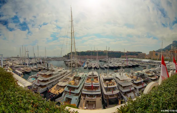 Yachts, panorama, Monaco, harbour, Monaco, Monaco Yacht Show 2013