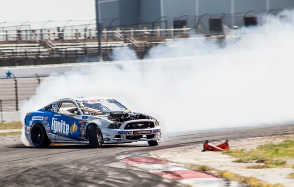 Picture smoke, Mustang, Ford, skid, Ford, Mustang, drift, drift