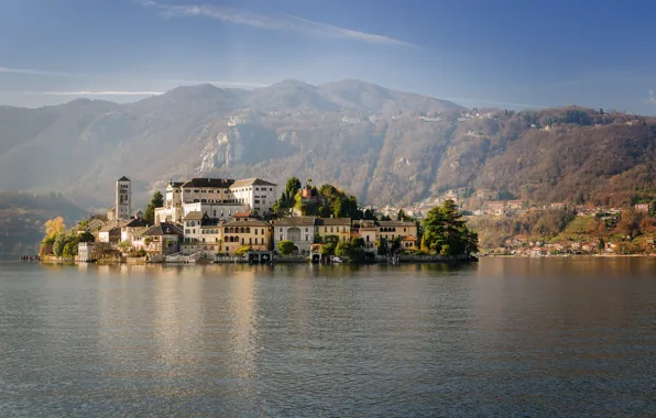Italy, Piedmont, Lagna, San Giulio, Orta Lake