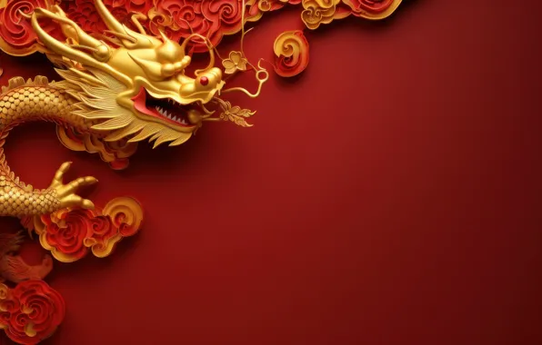 Face, style, background, dragon, New year, symbol, ornament, symbols