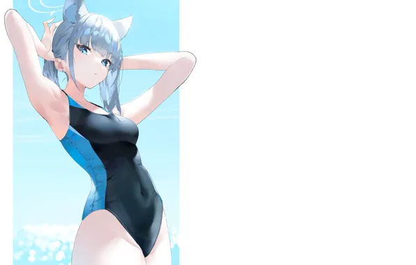 Kawaii, girl, sexy, wet, anime, water, seaside, swimsuit
