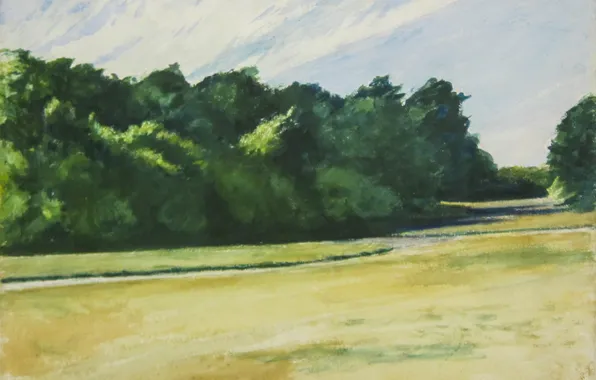 Picture 1962, watercolors, Edward Hopper, Mass of Trees at Eastham