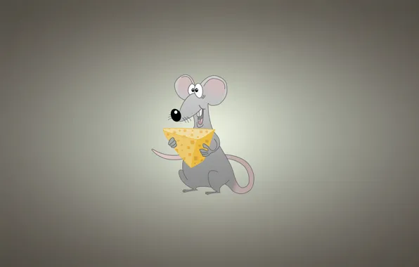 Minimalism, mouse, cheese, light background, rat, rat, mouse