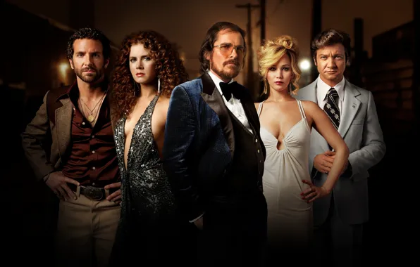 Picture Bradley Cooper, Jennifer Lawrence, Jeremy Renner, Christian Bale, Amy Adams, American Hustle, Scam American