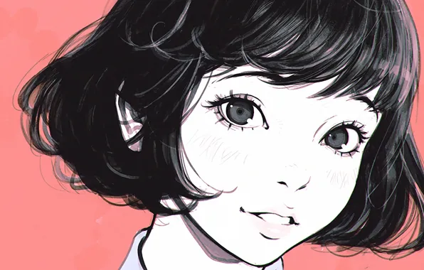 Picture look, girl, mood, hair, anime, art