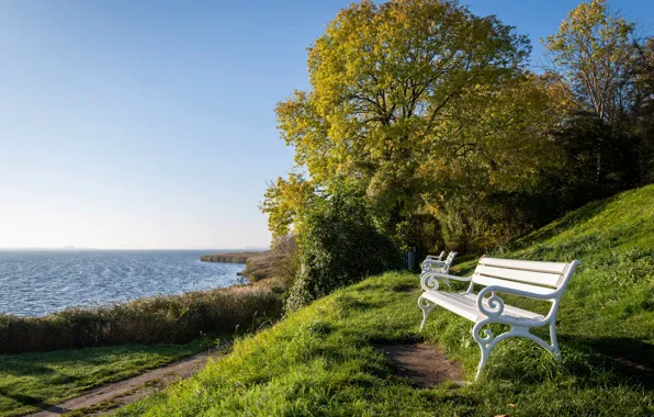 Picture bench, coast, Germany