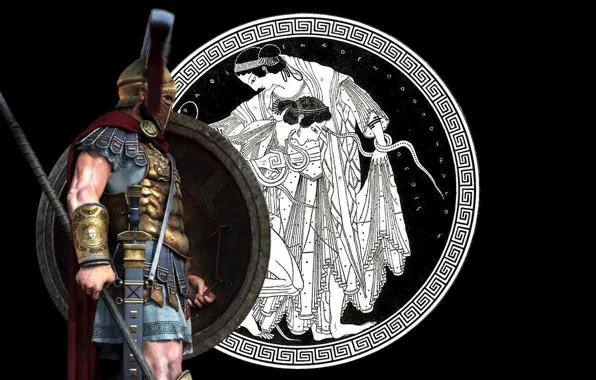 Sword, Warrior, Helmet, Shield, Spear, Spartan, Hoplite, Ornament