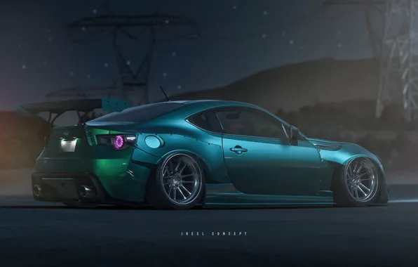 Picture Auto, Night, Subaru, Machine, Art, Rendering, Subaru BRZ, Need for Speed: Payback