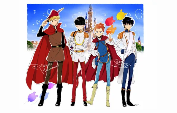 Guys, students, masquerade, Mob Psycho 100, Mob psycho 100